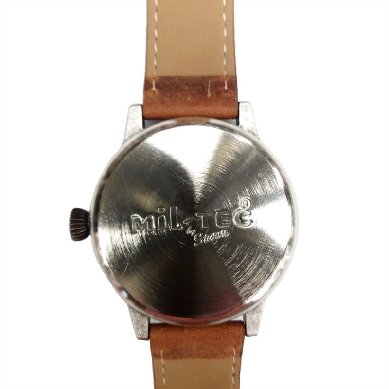 Montre à quartz vintage MIL-TEC Army Pilot Bracelet en cuir naturel marron