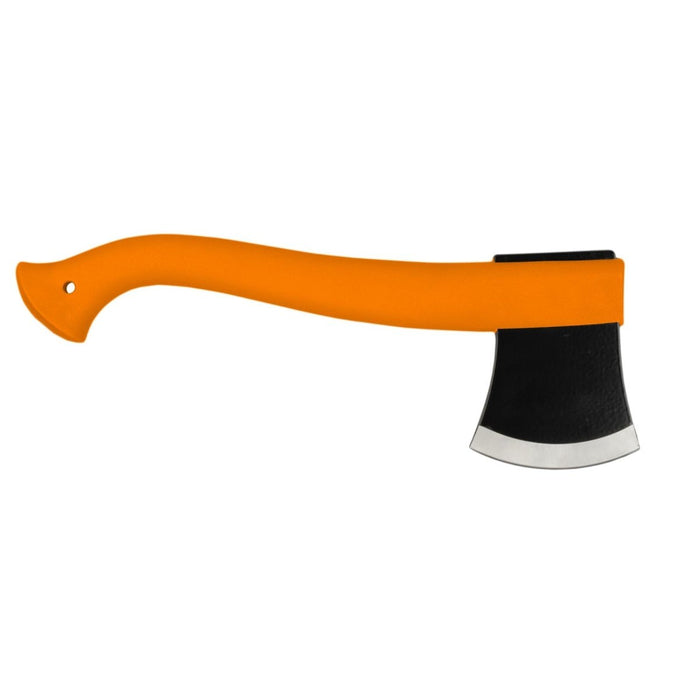 MORAKNIV Hache de camping extérieure légère avec manche ergonomique orange et lame en acier au bore avec revêtement noir.