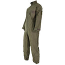Original Austrian army olive green ripstop coverall jumpsuit with adjustable waist and hook loop cuffs for outdoor use
