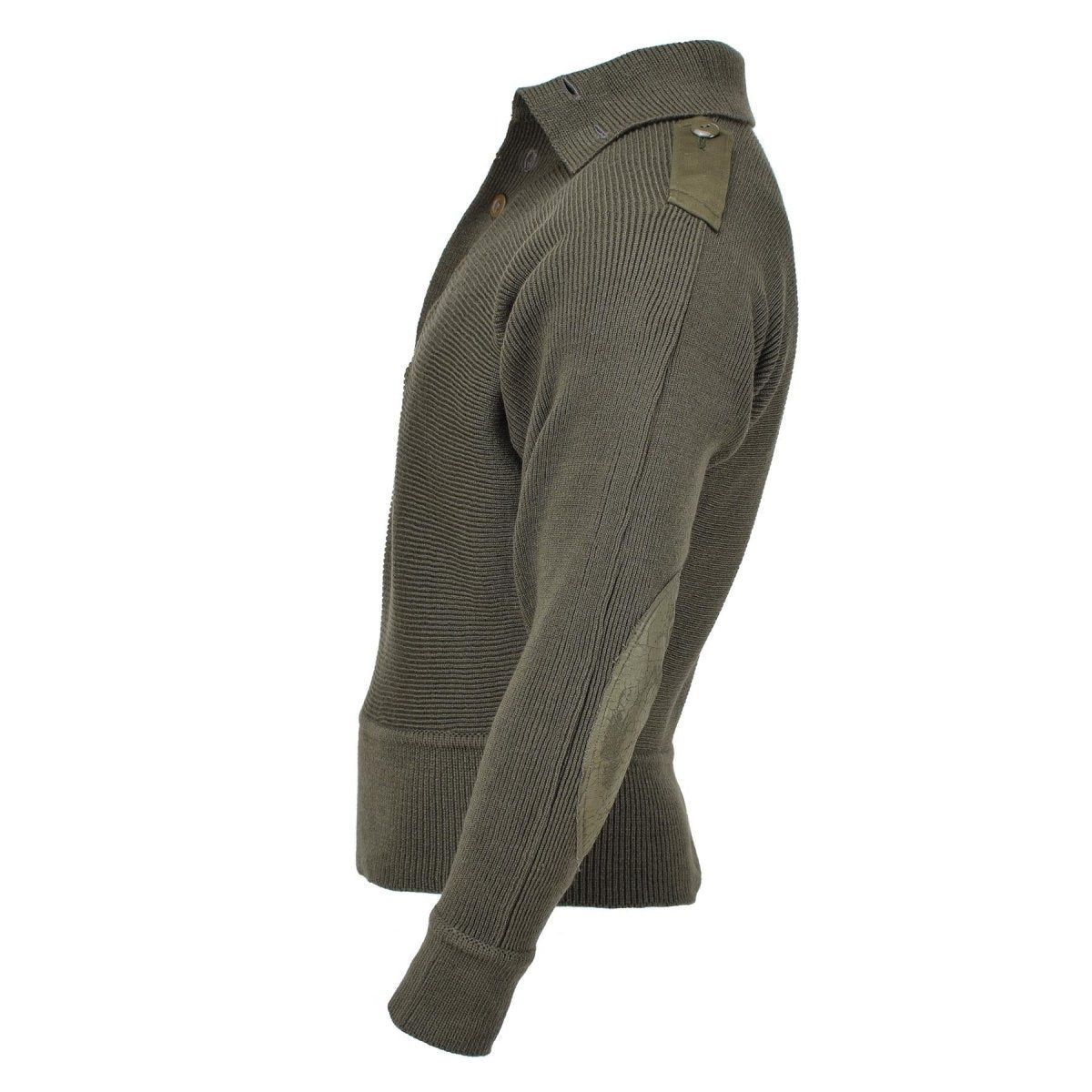 Pull militaire autrichien original, coudes renforcés, blouson, pull en tricot côtelé