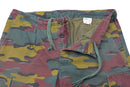 Belgian Army Field Combat Trousers in jigsaw camo ripstop fabric with button fly and adjustable waist cords