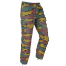 Original Belgian Army ripstop field combat trousers in jigsaw camo, durable and lightweight military surplus pants.