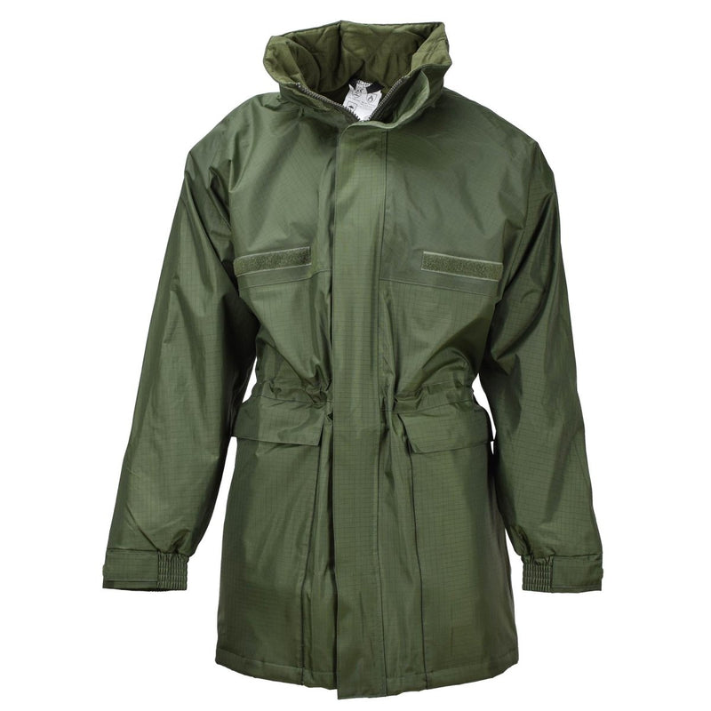 Original Belgian military rain long jacket with liner olive waterproof field NEW - GoMilitar
