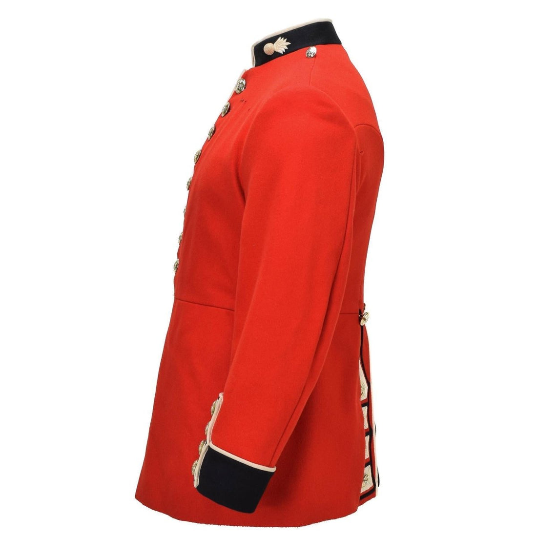 Veste formelle militaire britannique originale boutons dorés sans épaulettes rouge