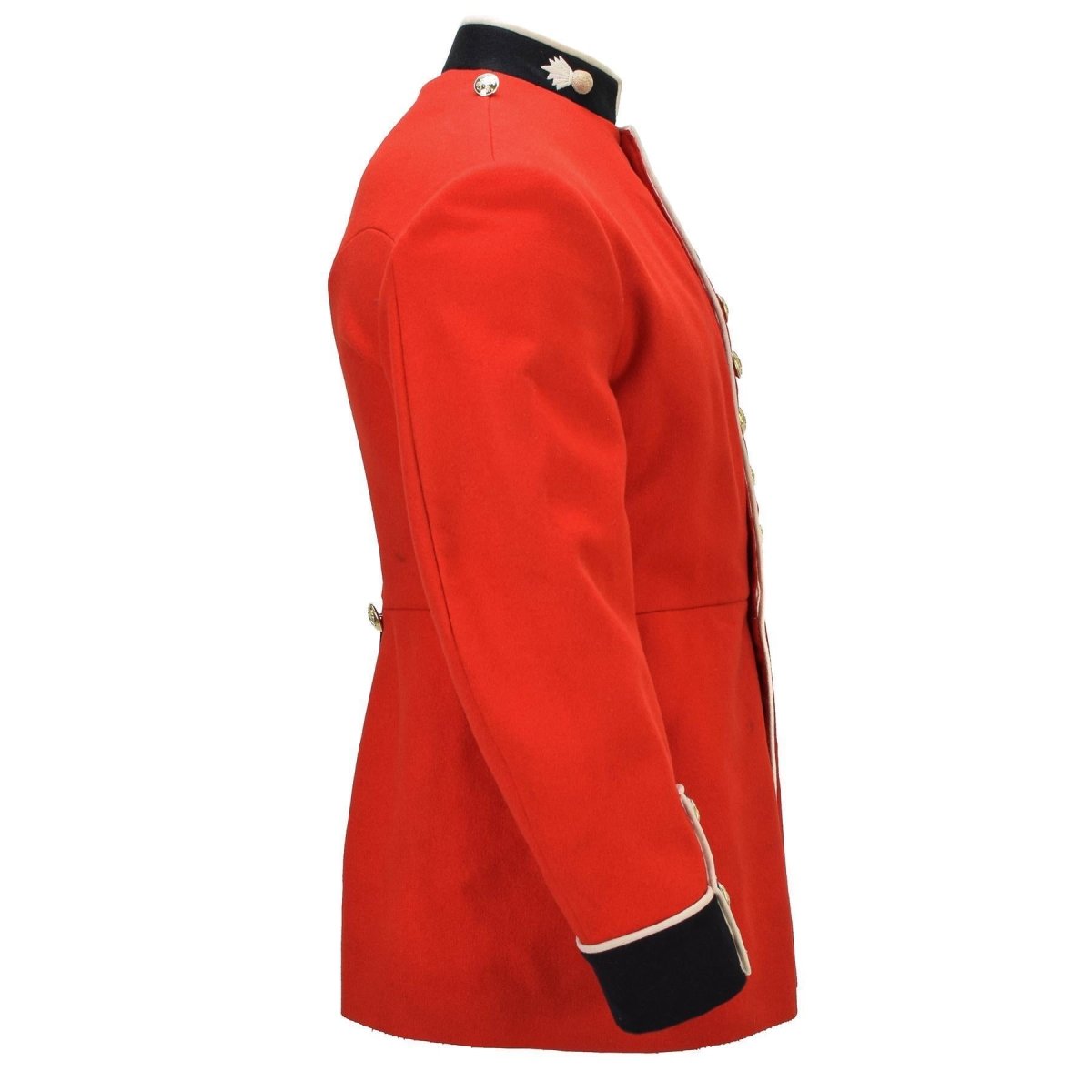 Veste formelle militaire britannique originale boutons dorés sans épaulettes rouge