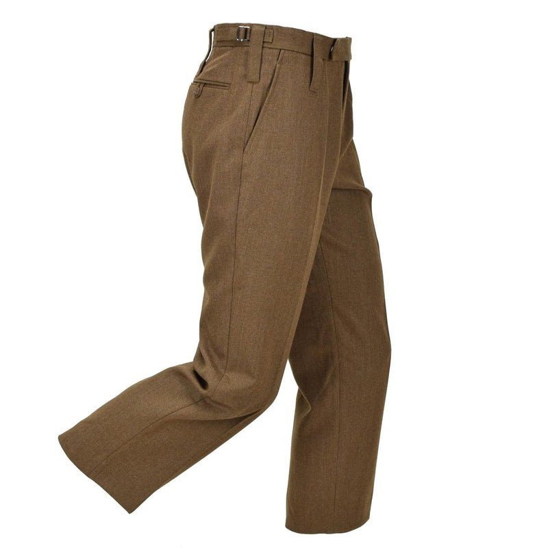 Pantalon de costume militaire britannique original en laine marron