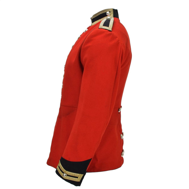 Original British Military Jacket Tunic Style Wool Solid Red Golden Buttons - GoMilitar