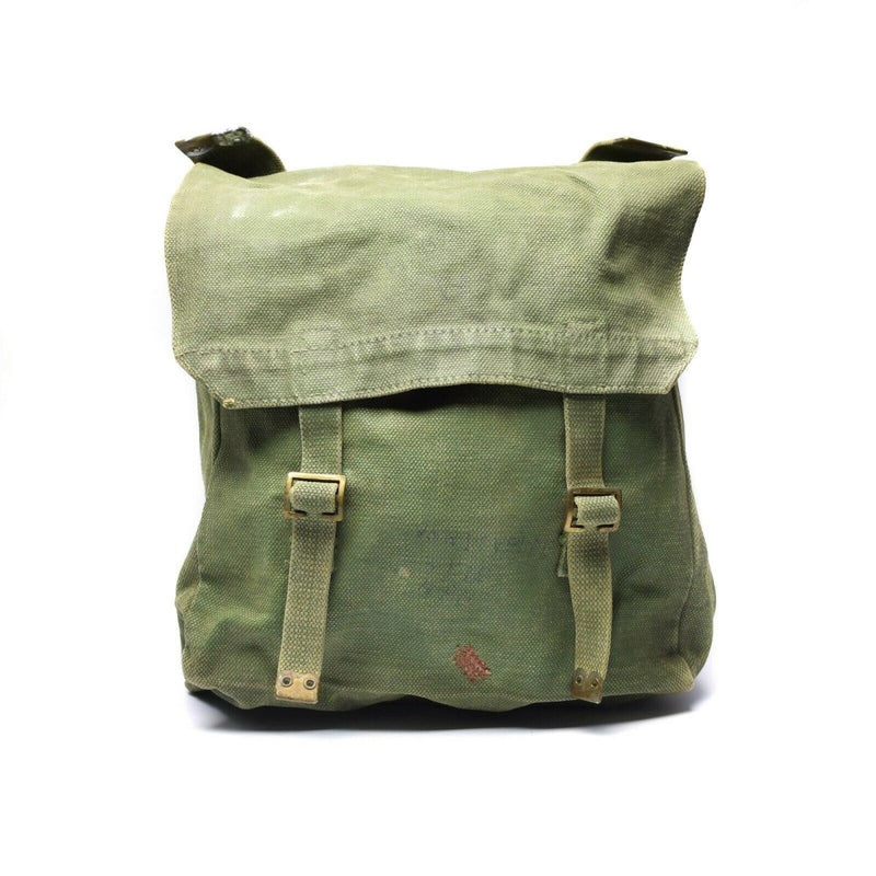 Sac à dos en toile original de l'armée britannique M37 Haversack, grand sac latéral, olive