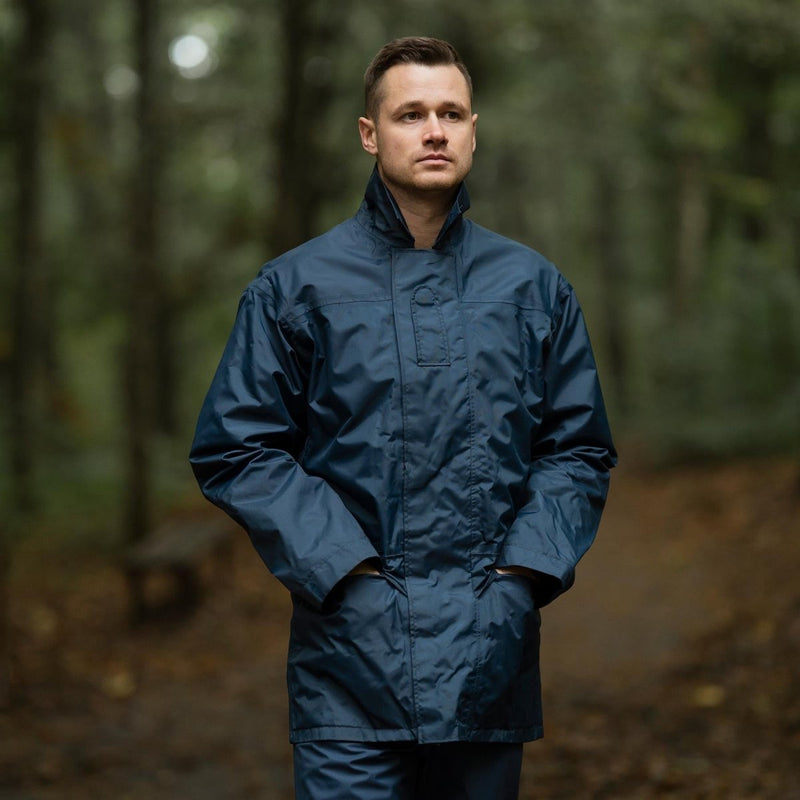 Veste de pluie originale de la RAF britannique imperméable et doublée de parka contre les intempéries bleue