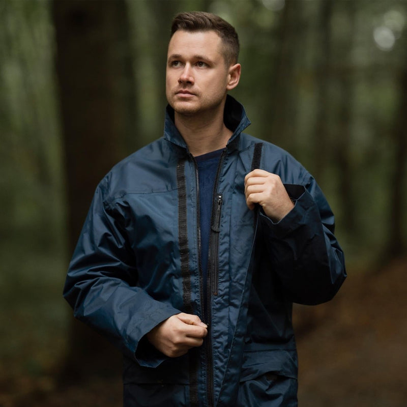 Veste de pluie originale de la RAF britannique imperméable et doublée de parka contre les intempéries bleue