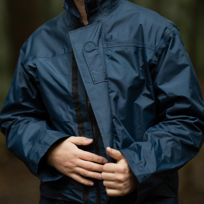 Veste de pluie originale de la RAF britannique imperméable et doublée de parka contre les intempéries bleue