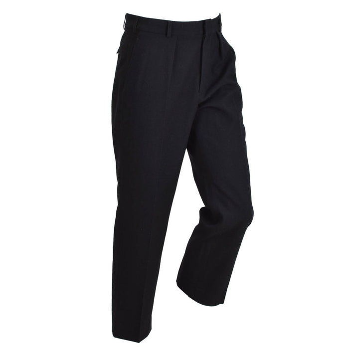 Original British Royal Navy No.1B Men's Wool Dress Trousers Formal Black - GoMilitar