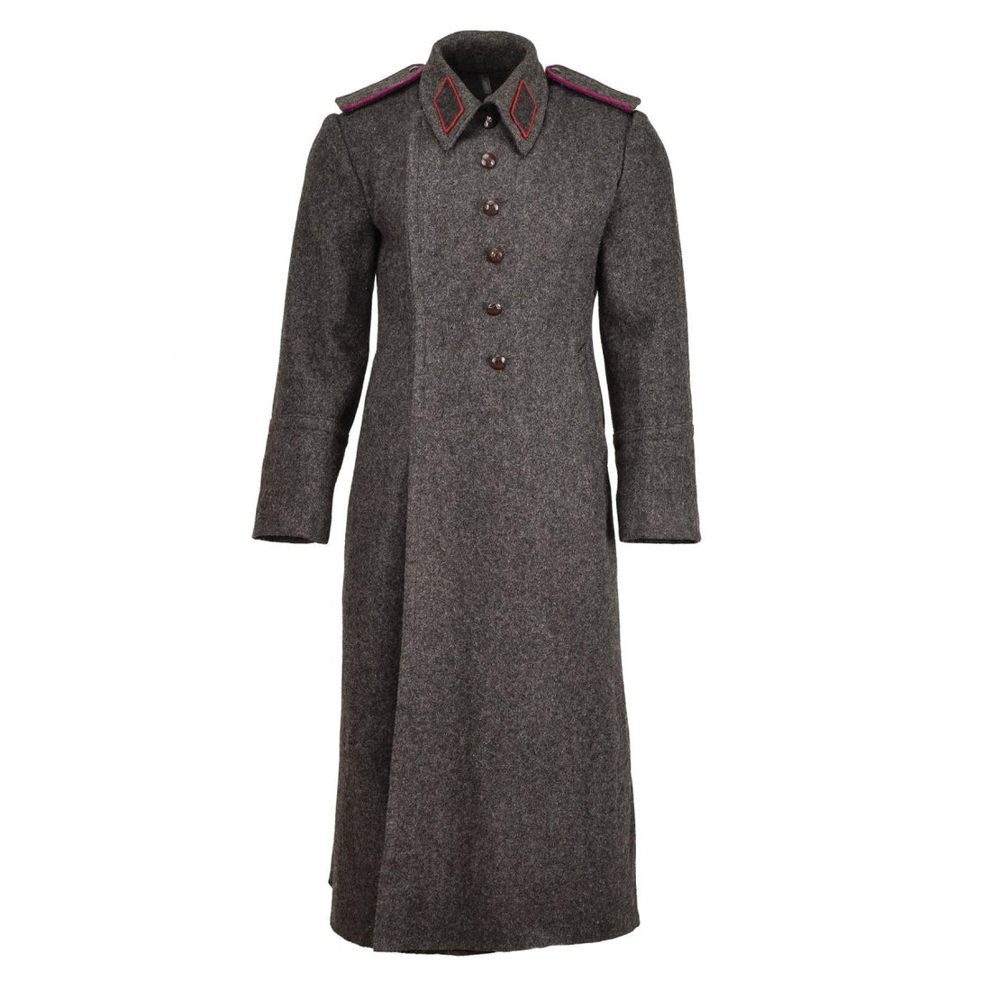 Manteau militaire bulgare original en laine grise, manteau d'hiver épais et long