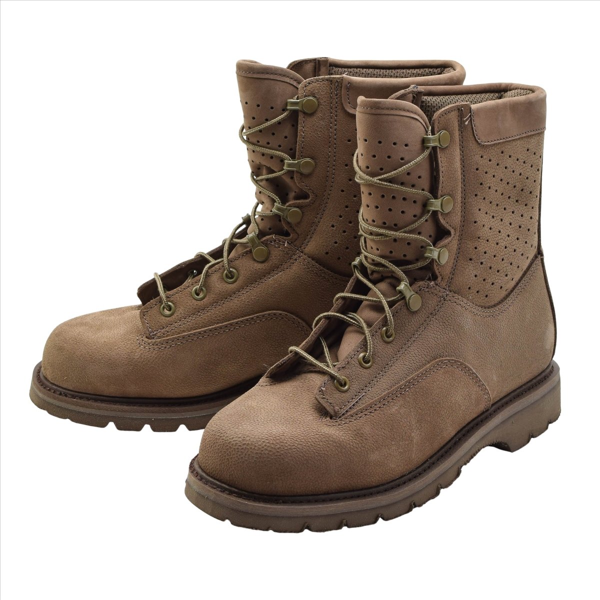 Bottes de combat en cuir originales de l'armée canadienne, surplus militaire respirant, marron