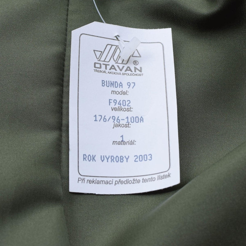 Blouson d'origine de l'armée tchèque pour troupes de campagne, veste militaire décontractée olive, NEUF