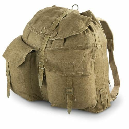 Original Czech Army M60 Canvas Rucksack Vintage Military Backpack Y Straps - GoMilitar
