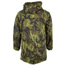 Original Czech army military combat CZ 95 camo field jacket parka with hood, durable and weather-resistant design.