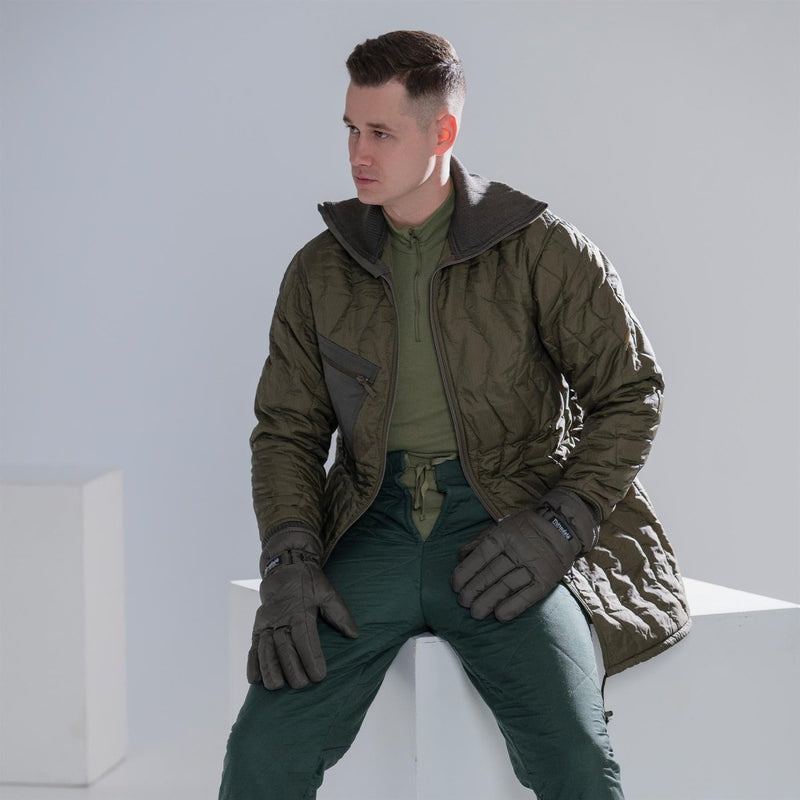 Pantalon de doublure d'origine de l'armée tchèque olive sous-vêtement thermique d'hiver chaud vintage NEUF