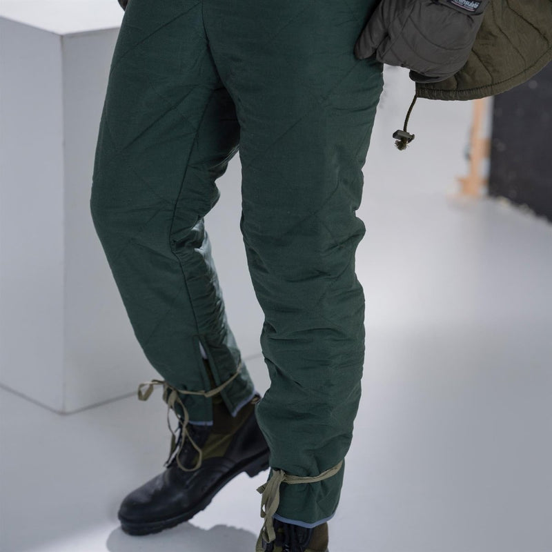 Pantalon de doublure d'origine de l'armée tchèque olive sous-vêtement thermique d'hiver chaud vintage NEUF