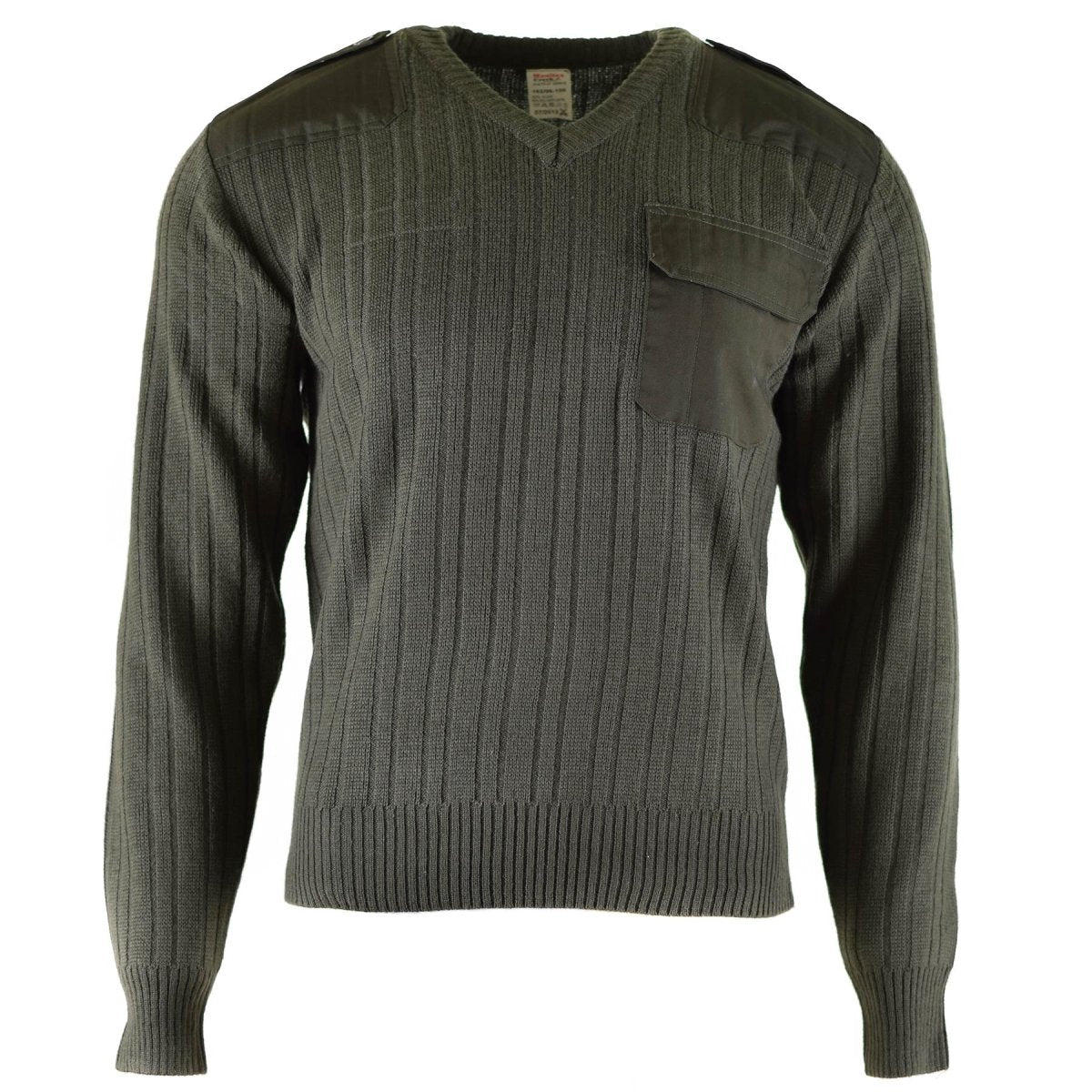 Original Czech army Sweater Jumper Olive Drab Wool V-neck military surplus NEW
