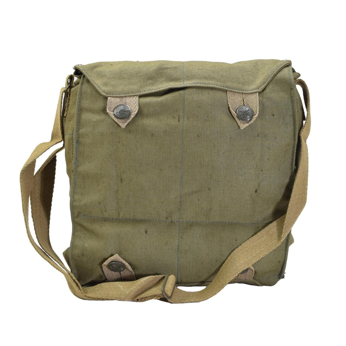 Sac à bandoulière original pour masque à gaz militaire tchèque en toile verte vintage surplus NEUF