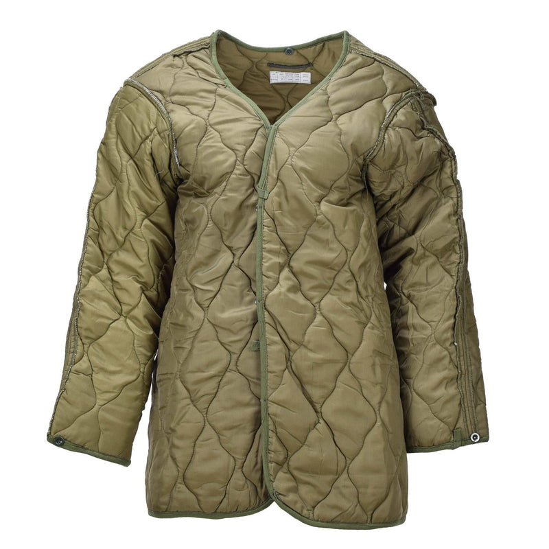 Veste militaire tchèque originale avec doublure thermique, fermeture à boutons matelassée, olive