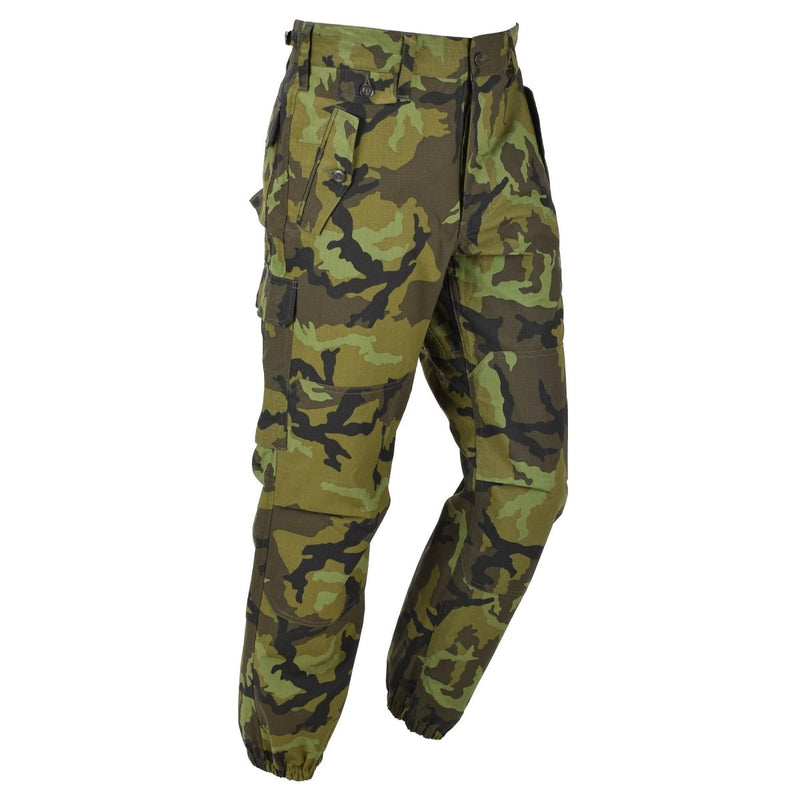 Pantalon de campagne militaire tchèque d'origine M95 RipStop avec grandes poches et visière camouflage 95