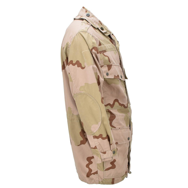 Manteau de campagne militaire néerlandais d'origine, poignets réglables, ourlet, camouflage désert