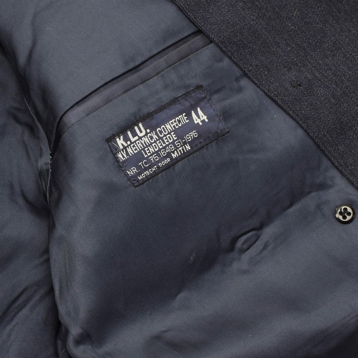 Manteau formel militaire néerlandais original, croisé, ceinturé, bleu