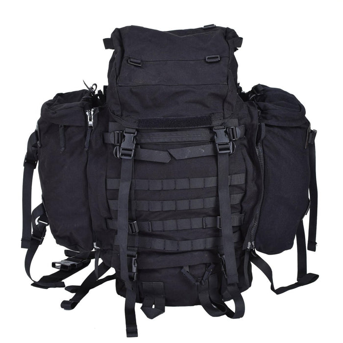 Original Dutch military large backpack camping hiking daypack 40+20 liters black - GoMilitar