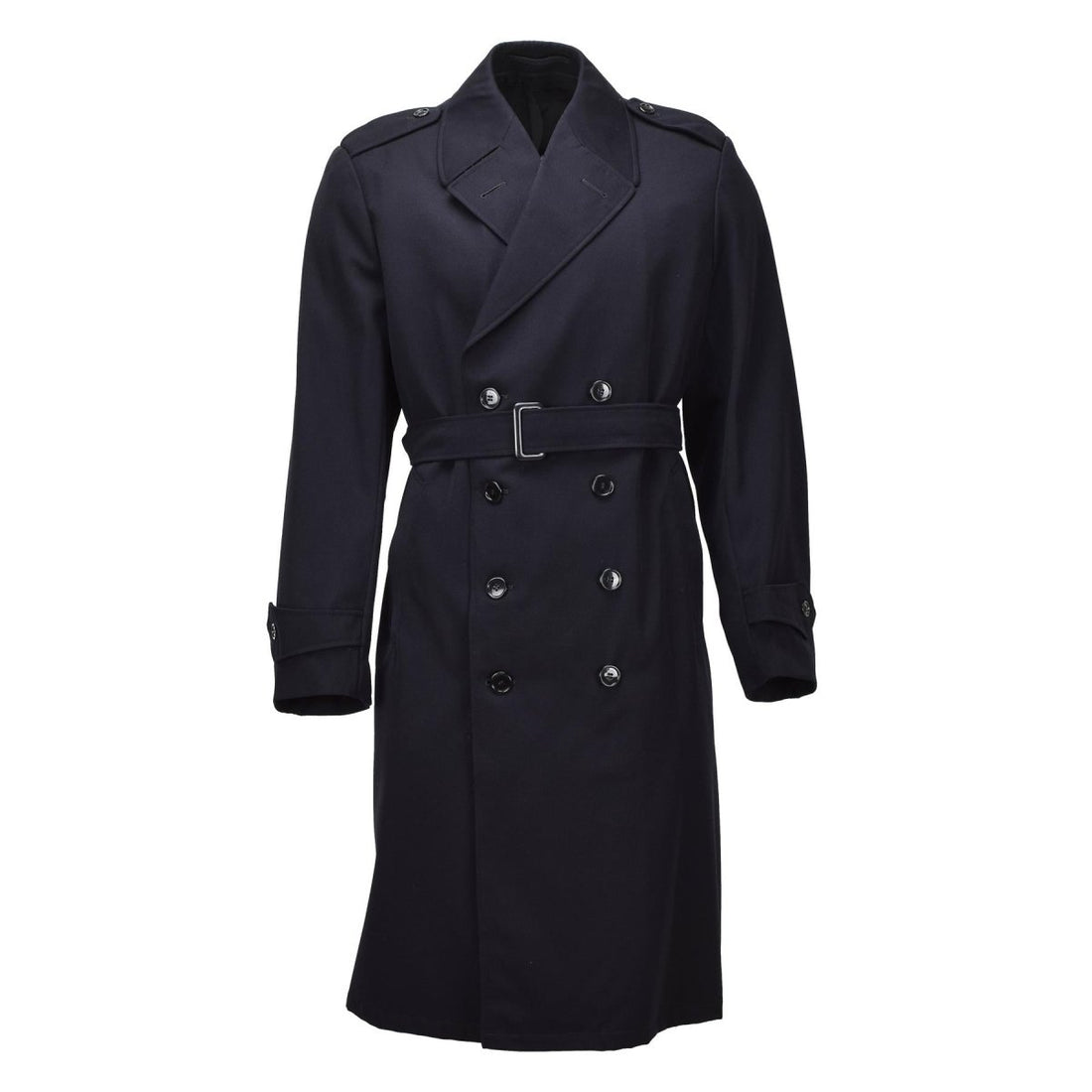 Manteau long en laine militaire néerlandais, Original, croisé, surplus de l'armée, problème noir