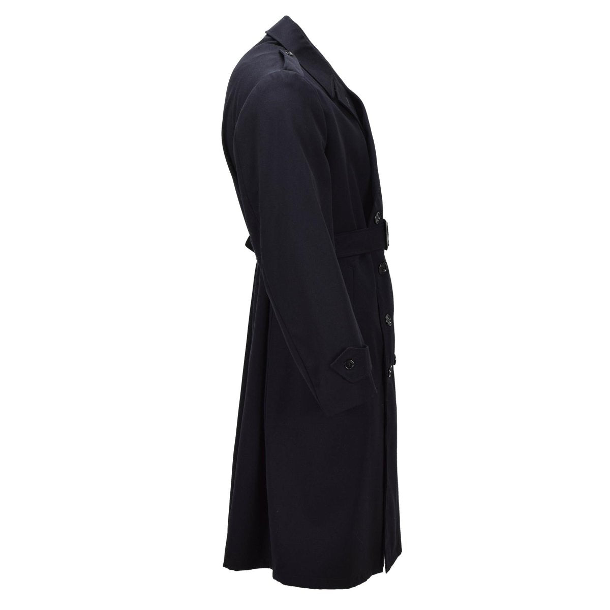 Manteau long en laine militaire néerlandais, Original, croisé, surplus de l'armée, problème noir