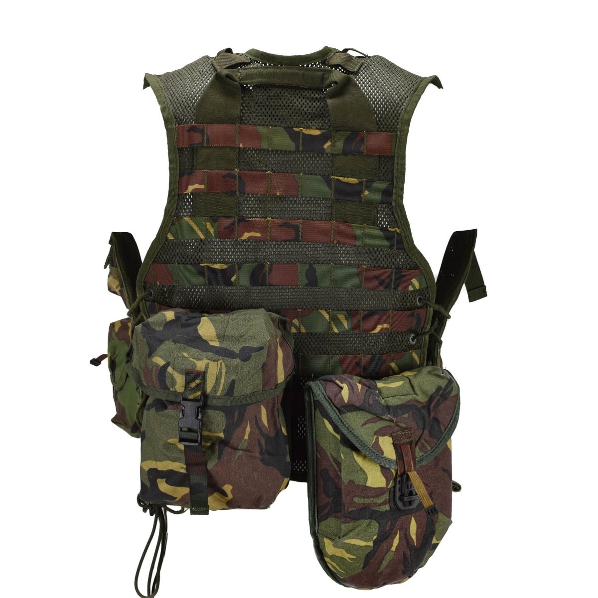Original Dutch Military Ops Vest Utility Pouches Adjustable DPM Woodland Camo