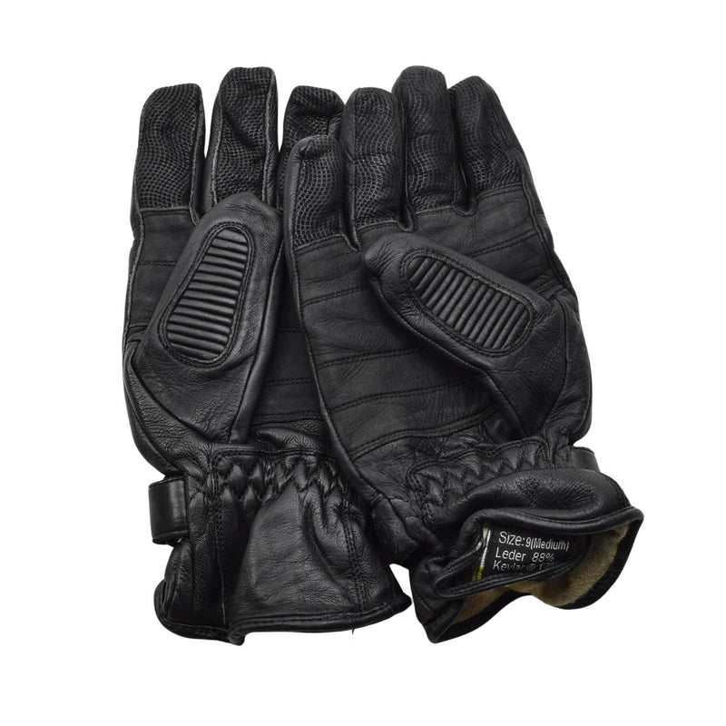 Gants de combat tactiques militaires néerlandais d'origine, protection des articulations en cuir noir