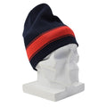 Original Dutch Military Wool Winter Watch Cap Beanie Dark Blue Red Stripes