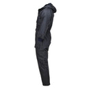 Side view of Original Dutch military hooded cold weather coverall jumpsuit with quilted liner and adjustable fit features
