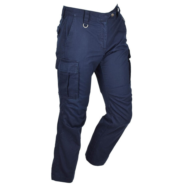 Original Dutch Military Work Pants Women Reinforced Knees Cargo Pockets Blue - GoMilitar