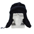 Chapeau d'hiver original de la police néerlandaise rabattable avec oreillettes renforcées sur le front bleu