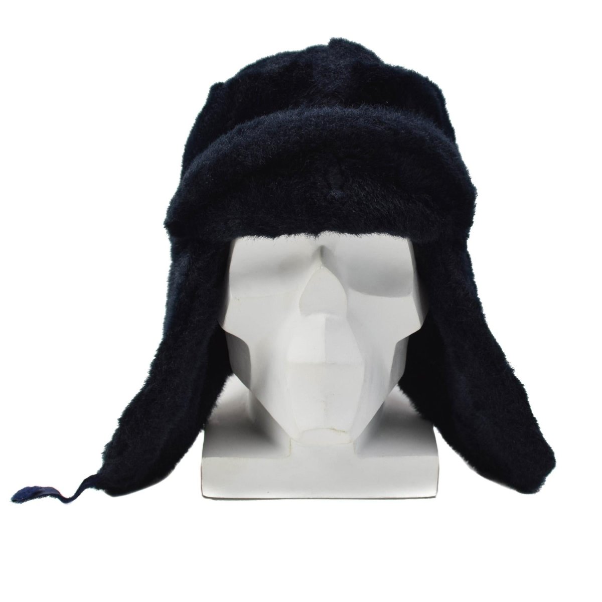Chapeau d'hiver original de la police néerlandaise rabattable avec oreillettes renforcées sur le front bleu