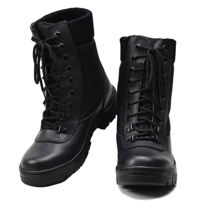 Bottes militaires françaises originales en cuir noir respirantes armée légère NEUF - GoMilitar