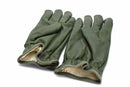 Original French Military Combat Leather Gloves Olive - GoMilitar