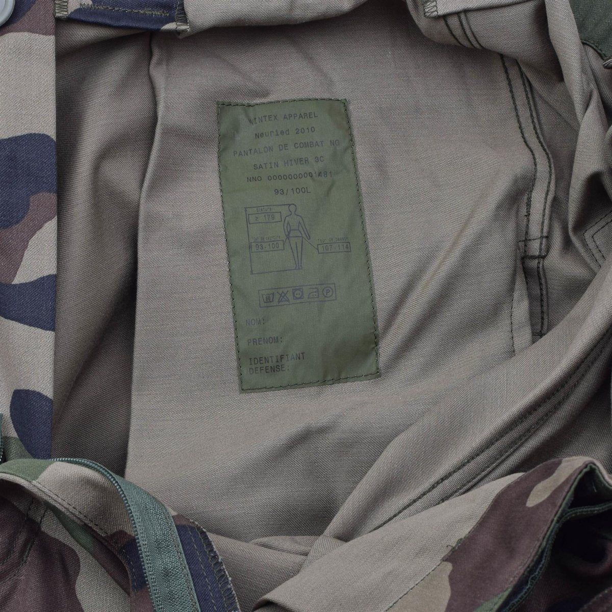 Pantalon de combat militaire français original Felin F4 bretelles durables CCE camouflage
