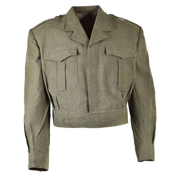 Veste de campagne originale et authentique de l'armée belge en laine Olive OD Eisenhower