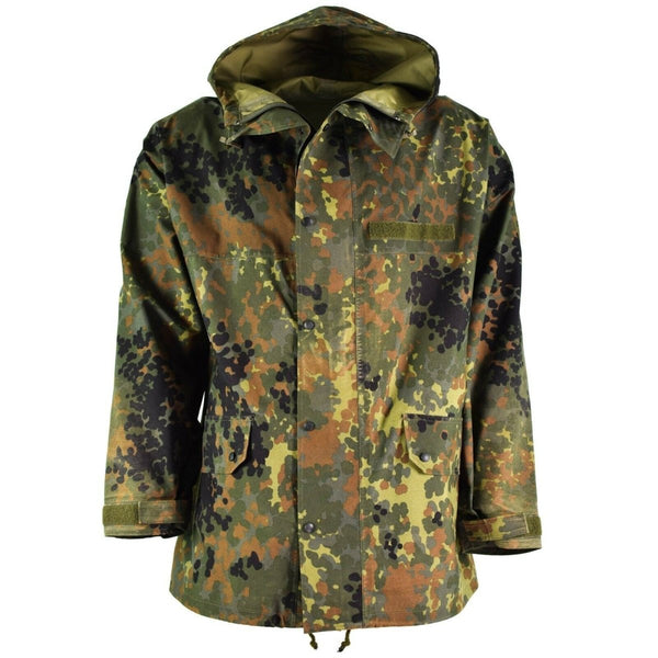 Original German army field Jacket GoreTex Flecktarn waterproof rain parka NEW - GoMilitar