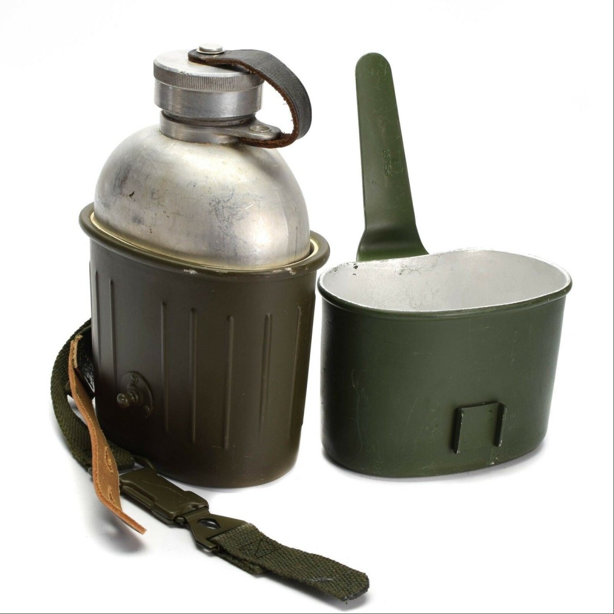 Original German Army Mess Kit Canteen Drinking Flask Water Bottle Cookware Army