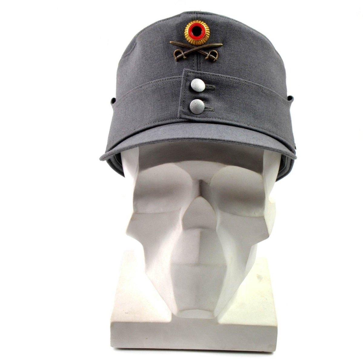Casquette militaire de montagne originale de l'armée allemande Gebigsjäger grise avec badge à fleurs