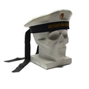 Original German Army Navy Marines Cap Bundesmarine Hat White - GoMilitar