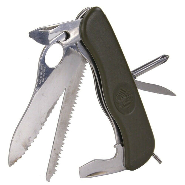 Original German army Victorinox Swiss pocket multitool folding knife with multiple blades and tools for versatile use.
