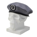 Original German Fire Department Beret Cap Embroidered Fabric Badge Gray - GoMilitar