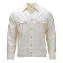 Original German Military Formal Shirt Long Sleeve Cotton Blend Army Issued in off-white with button front and chest pockets